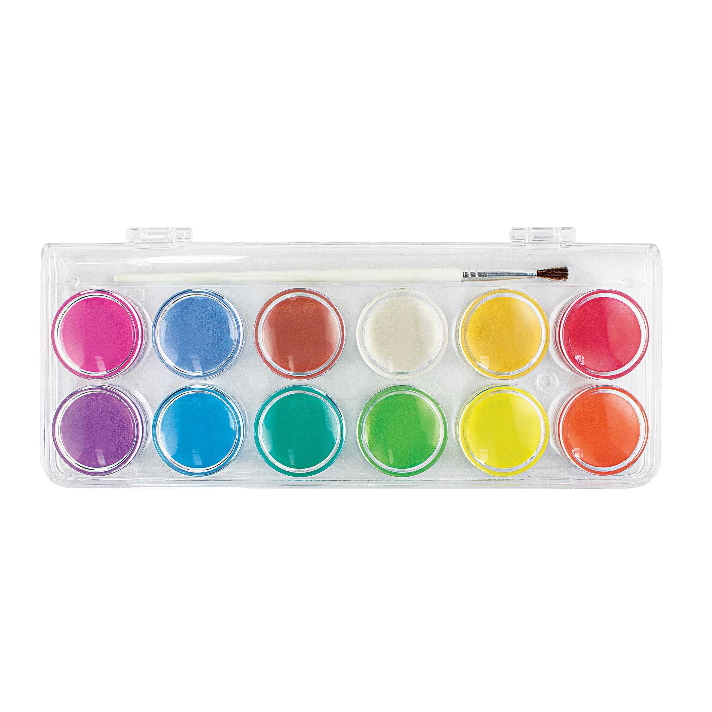 Chroma Blends Watercolor Paint Set - Pearlescent - 12 Colors 1 Brush