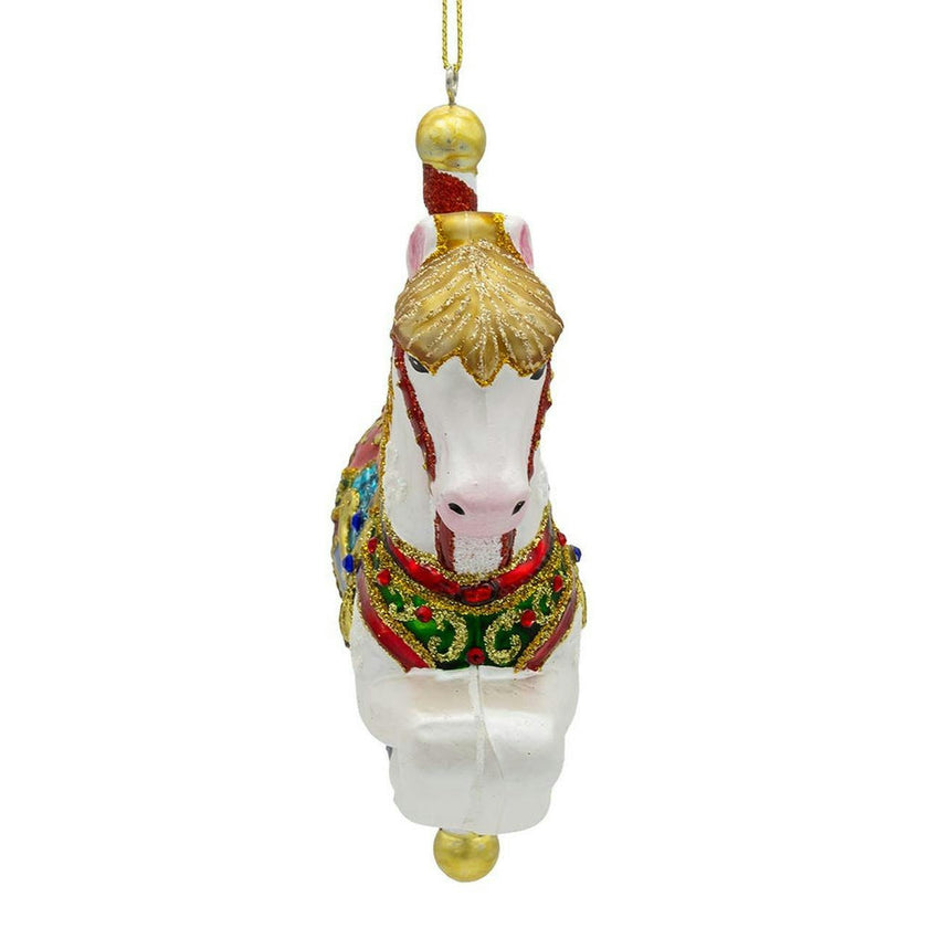 Kurt Adler 6-Inch Bellissimo Glass Carousel Horse Ornament