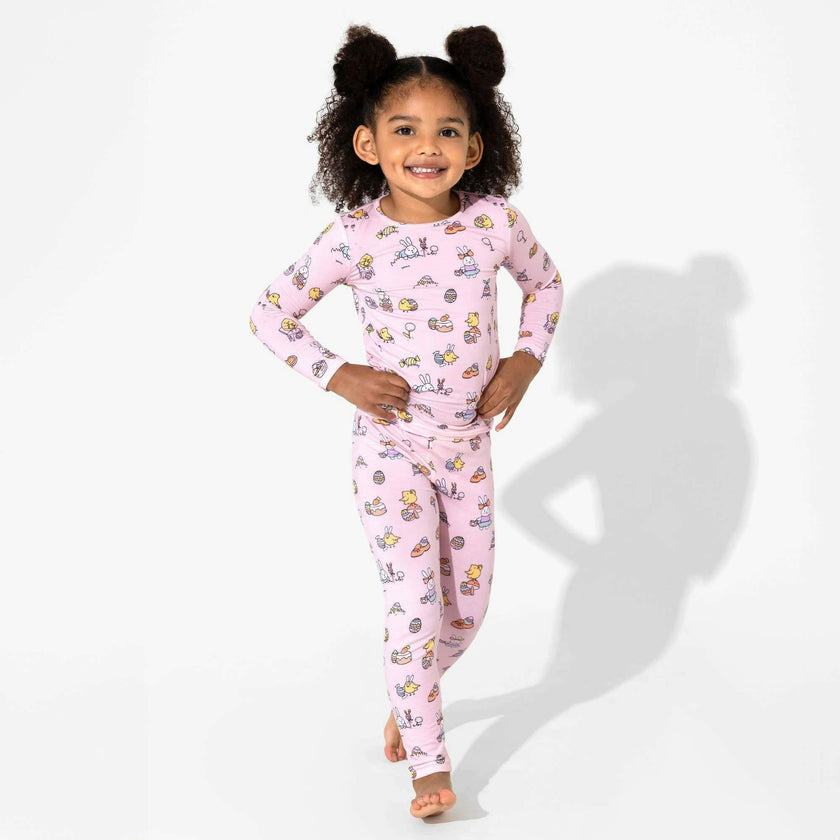 Easter Pink Bamboo Kids Pajamas