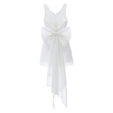 White Isabel Back Bow Dress