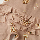 Mushroom Organic Cotton Ruffle Footed Romper