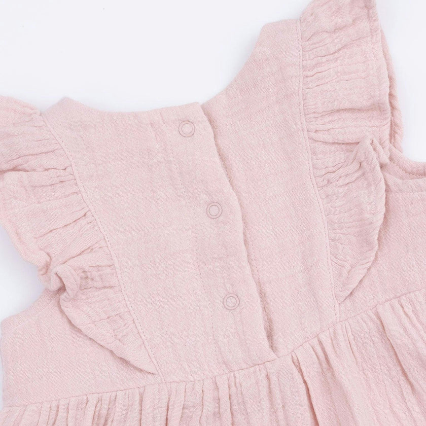 Lotus Flower Ducklings - Ruffle Sleeve Dress and Bloomer with Sunhat