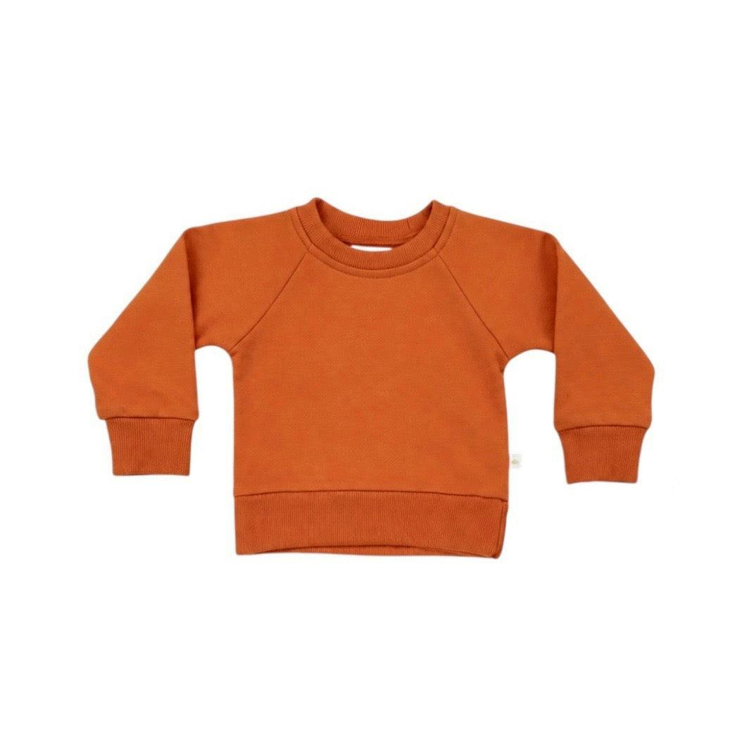 Pumpkin Orange Crewneck Terry Sweatshirt Sweatpant 2pc Sweatsuit Set