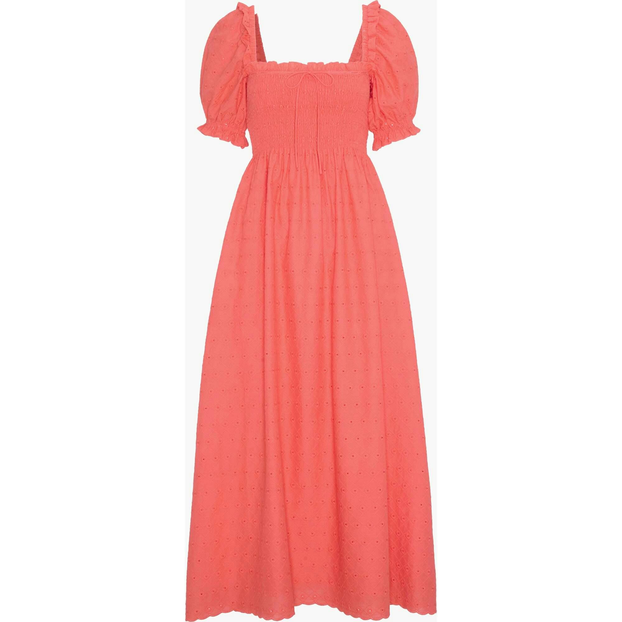 The Scarlett Nap Dress - Coral Daisy Broderie