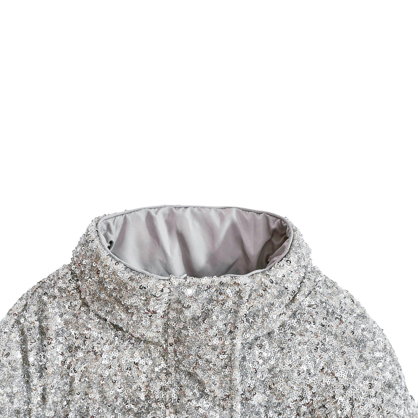 Gray Glitter Puffer Jacket
