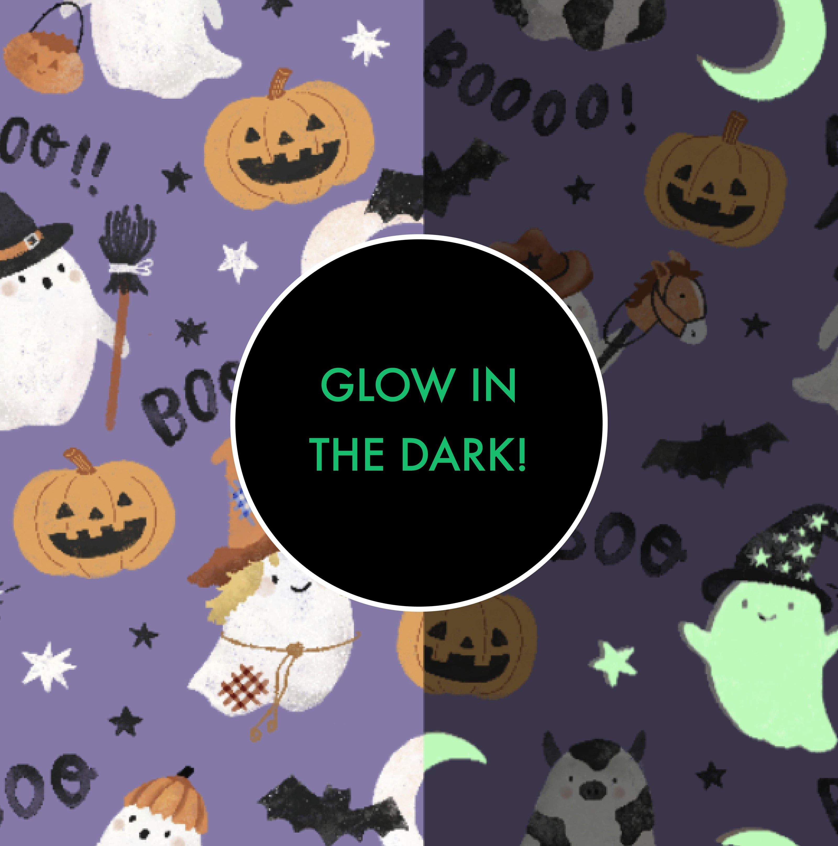Costumed Ghosts - Glow In The Dark - Purple - Swaddle Blanket