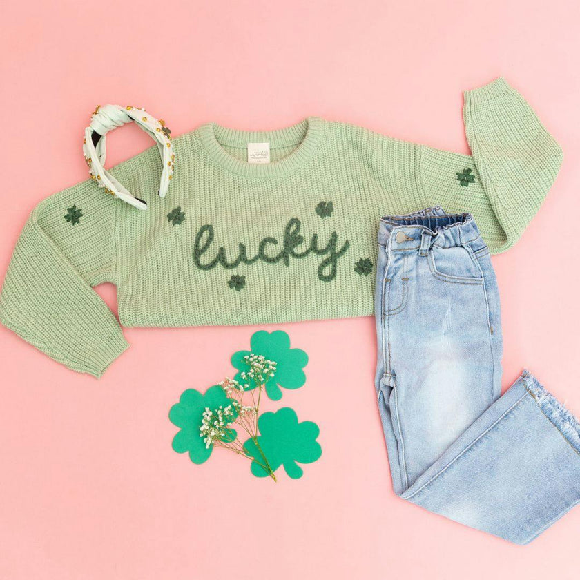 Lucky Shamrock St. Patrick's Day Knit Sweater