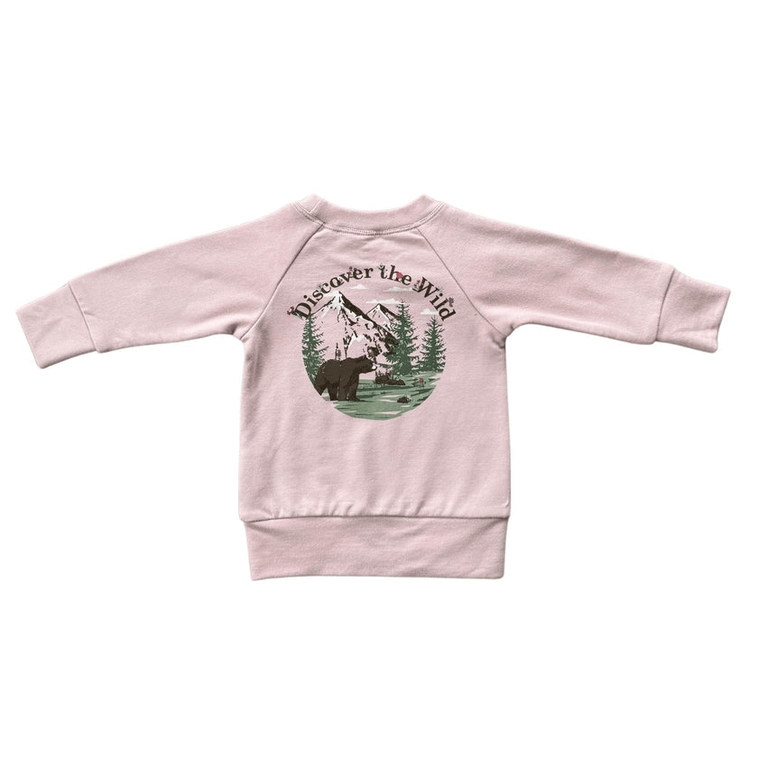 Girls Raglan Sweatshirt in Slate Daisy