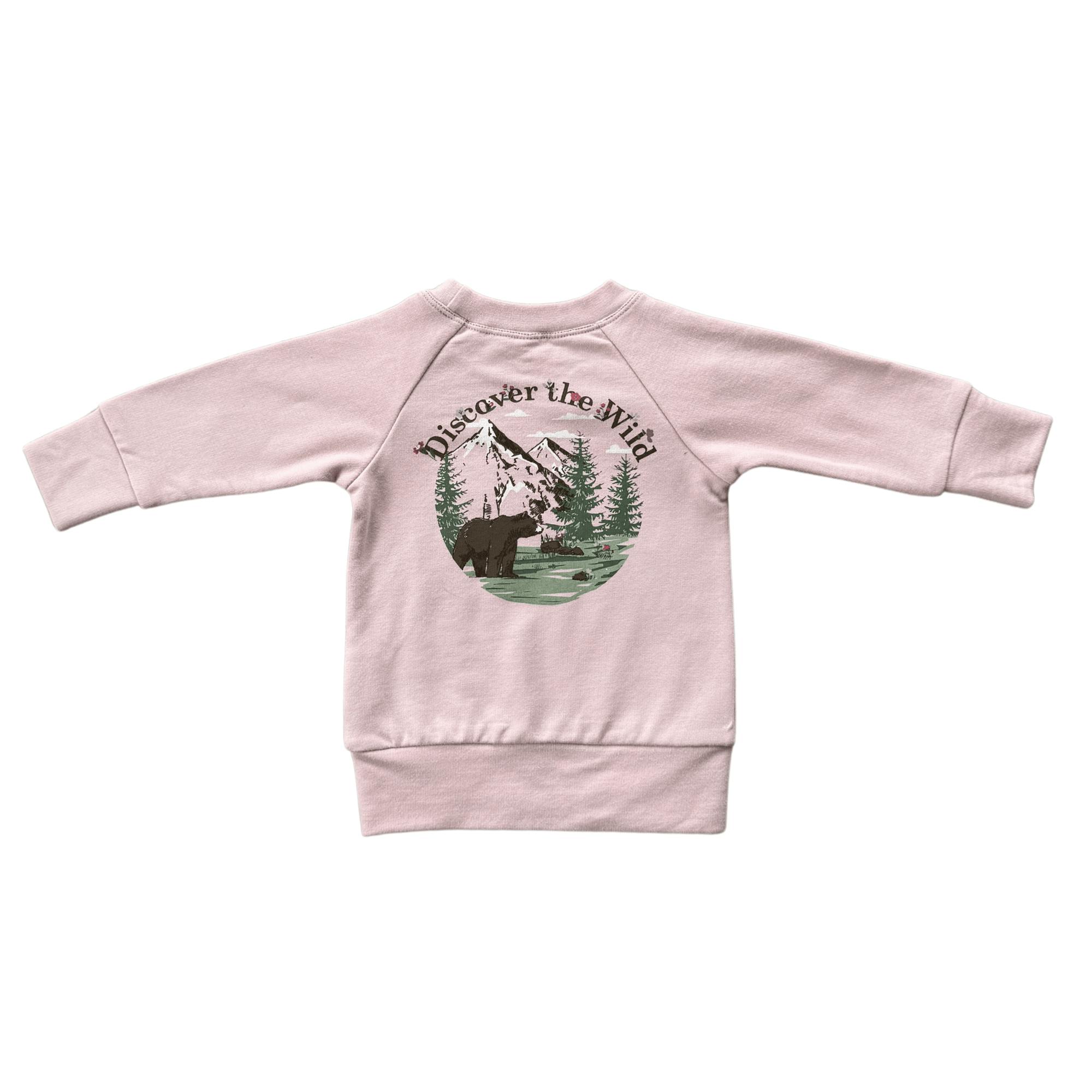 Girls Raglan Sweatshirt in Slate Daisy