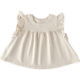 Garment Dye Ruffle T-Shirt, Brown