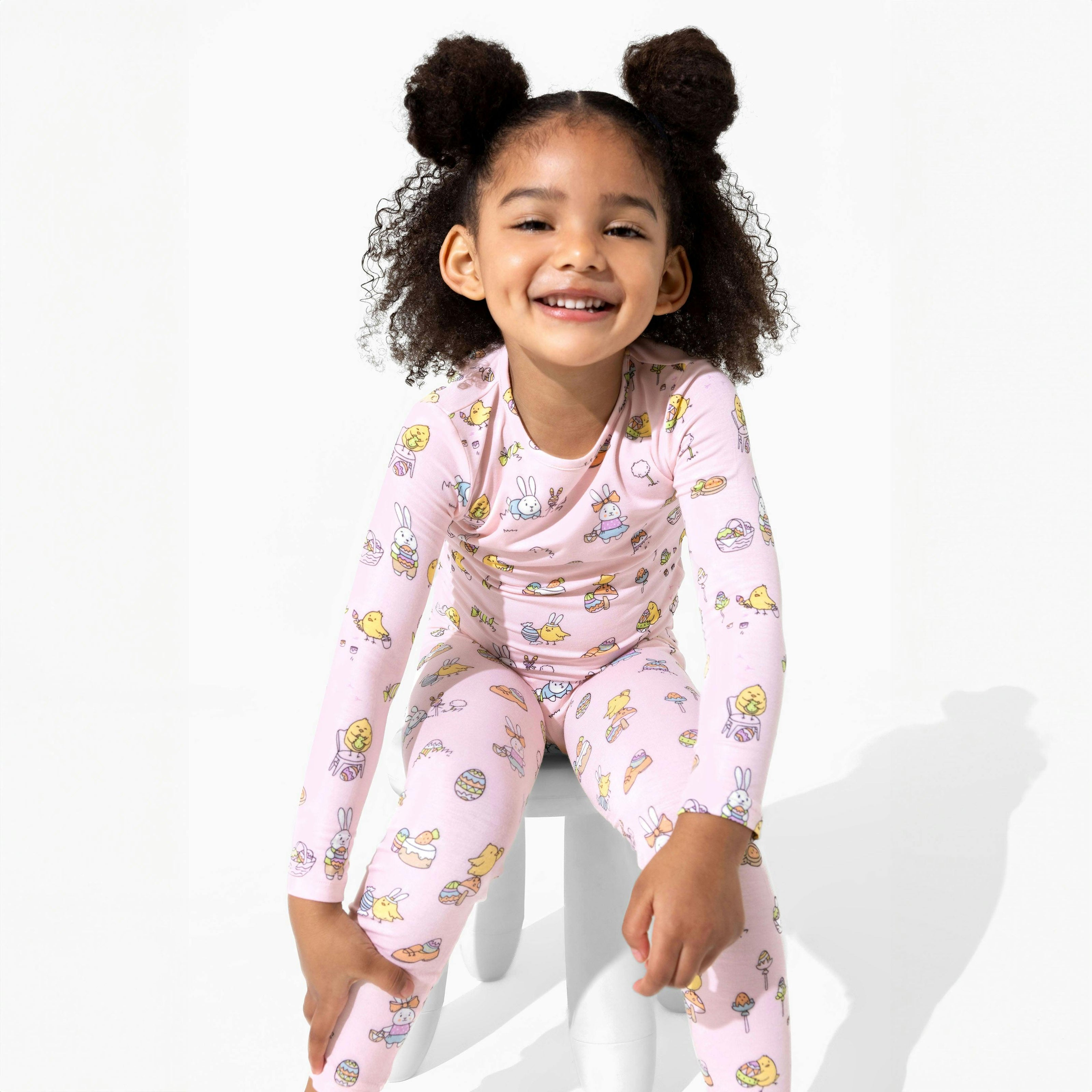 Easter Pink Bamboo Kids Pajamas