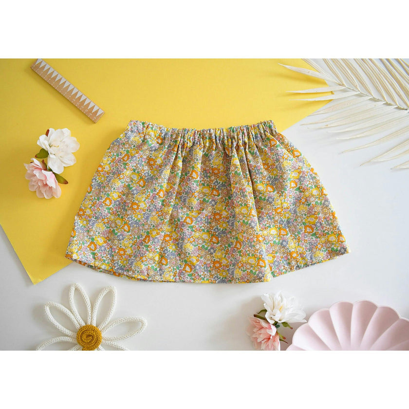 Liberty of London Childrens Elasticated Skirt - Michelle Yellow