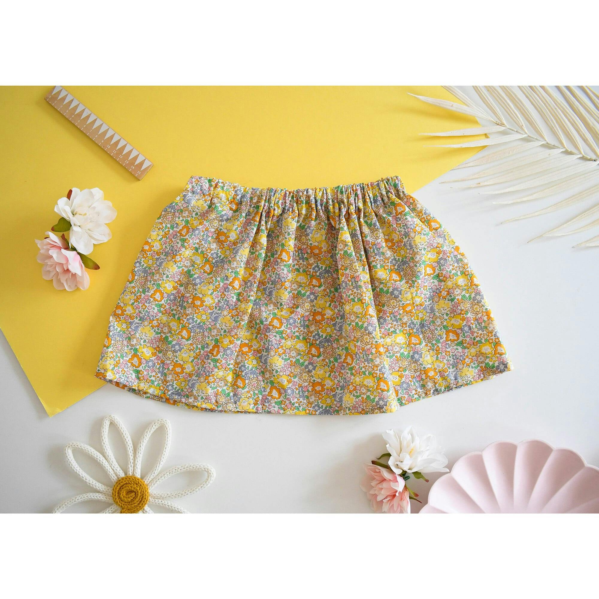 Liberty of London Childrens Elasticated Skirt - Michelle Yellow