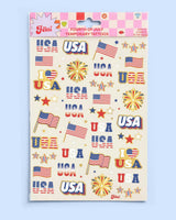 Stars & Stripes Tats - 70 foil temporary tattoos