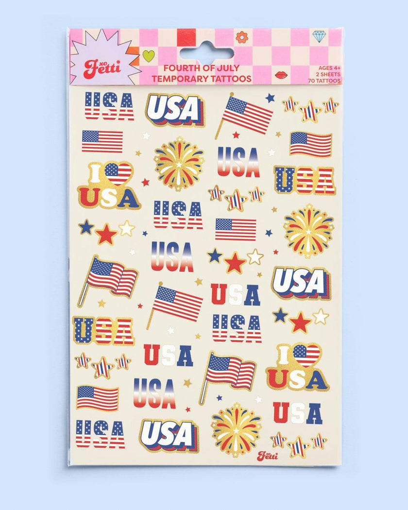 Stars & Stripes Tats - 70 foil temporary tattoos