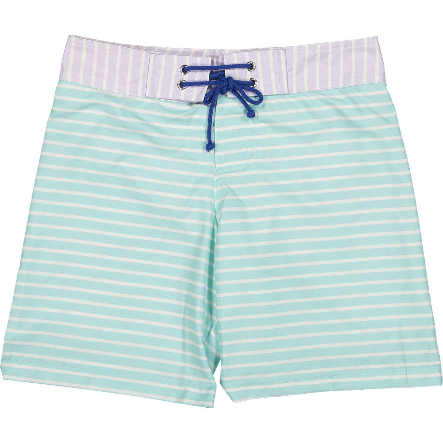 Pastel stripes surfer swim shorts
