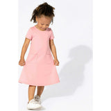 Dusty Rose Bamboo Terry Daywear Girls' Short Sleeve Dress
