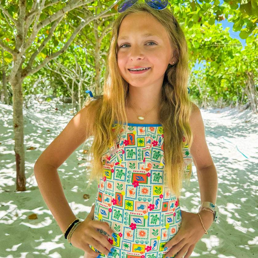 Maggie Preteen One-piece Swimsuit in Seaside Picnic