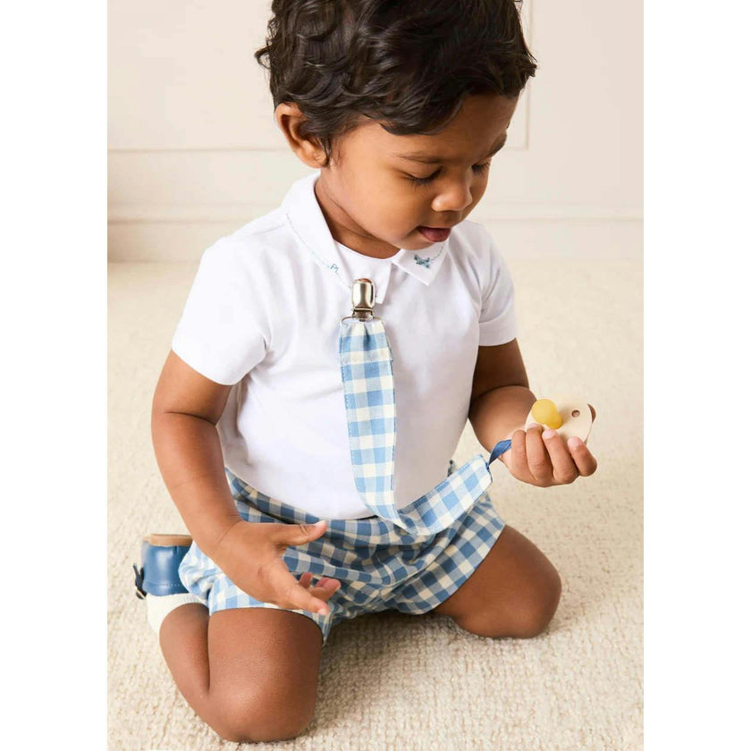 Darby Gingham Button Detail Bloomers in Blue (3mths-3yrs)