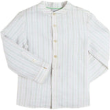 Hampton Stripe Button Detail Long Sleeve Shirt in Green (12mths-3yrs)