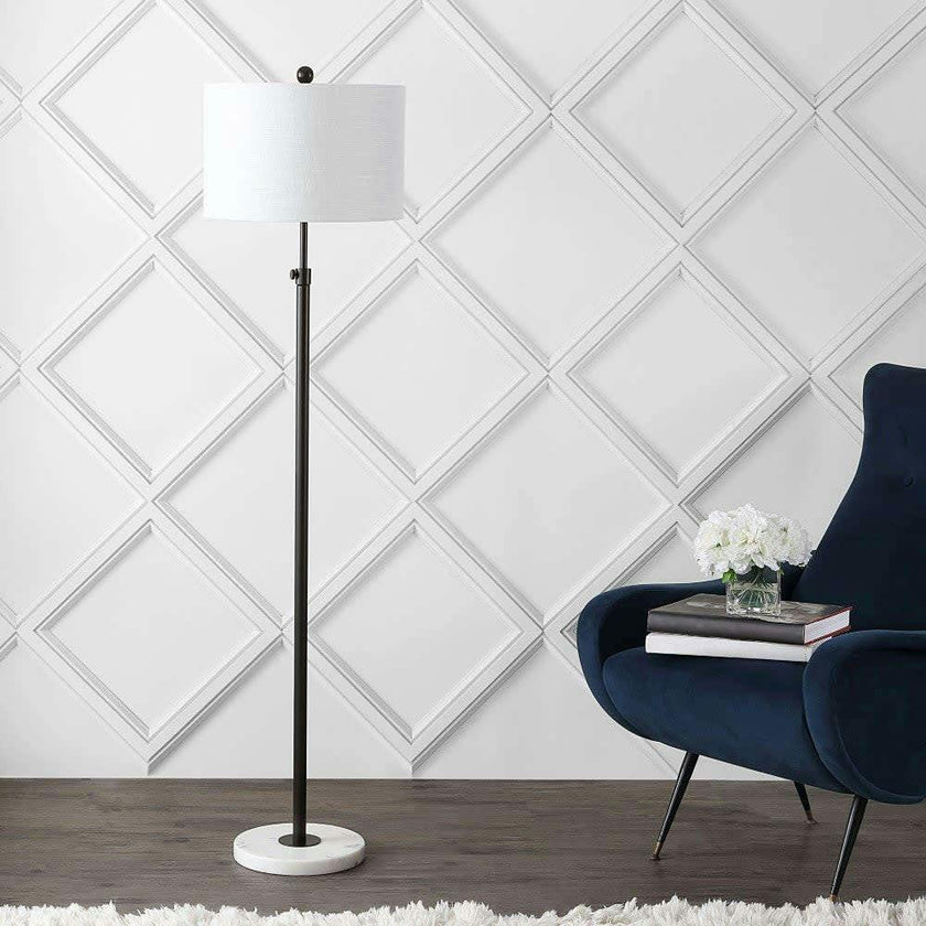 June 65" Adjustable Metal/Marble LED Floor Lamp