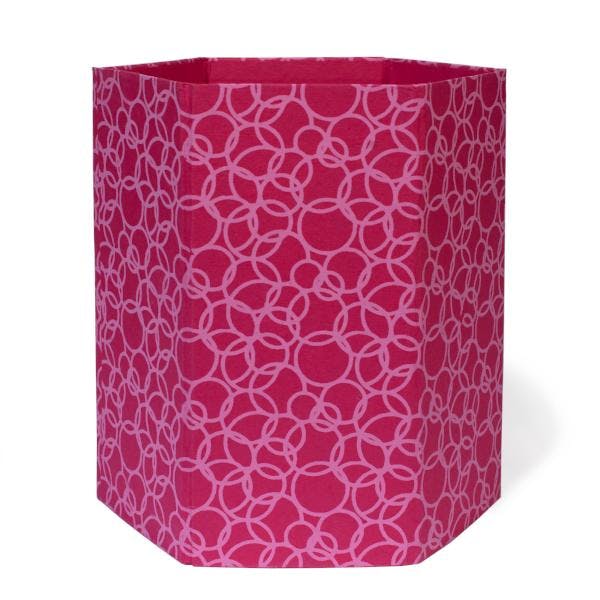 Recycled Cotton Storage/Waste Basket Interlocking Circles Pink Arcadia Home