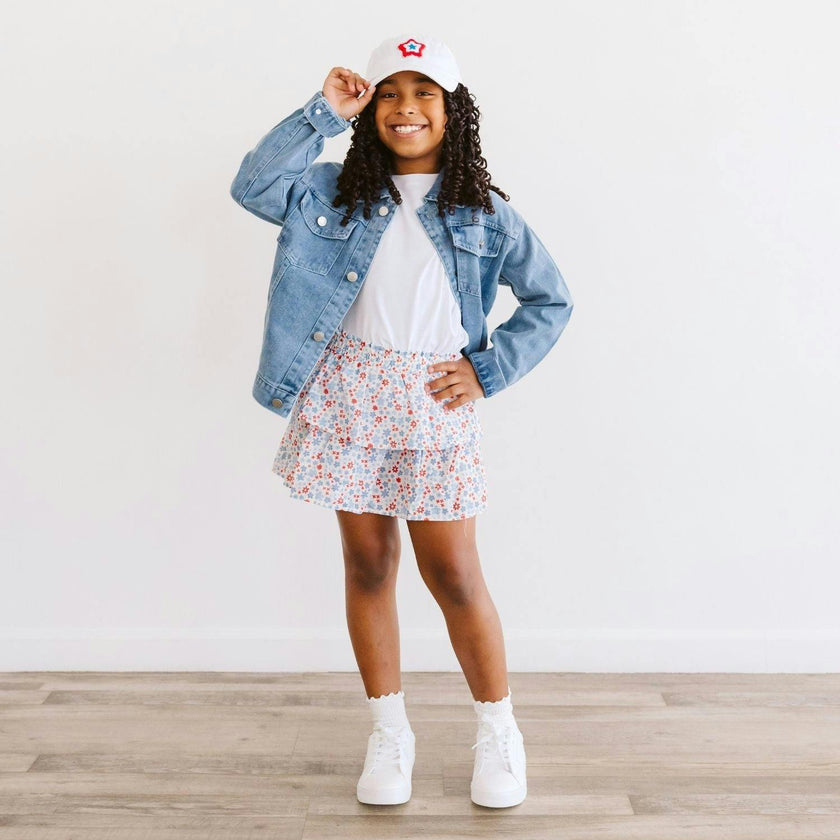 Stars and Stripes Patch Denim Jacket