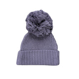 Knit Pom Hat in Plum