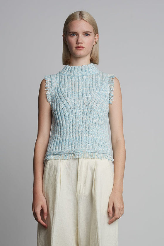 BRIA TANK | IVORY/ROBIN EGG BLUE TWEED | LAST ONE!