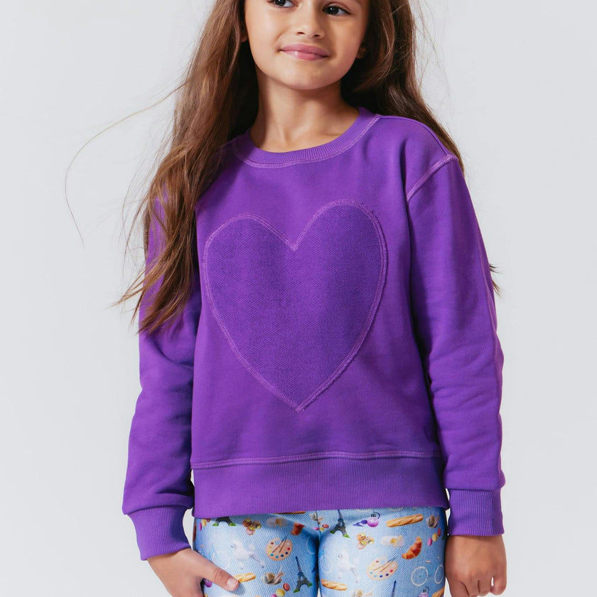 Girls Raw Hem Crew Neck Long Sleeve Crop Sweatshirts