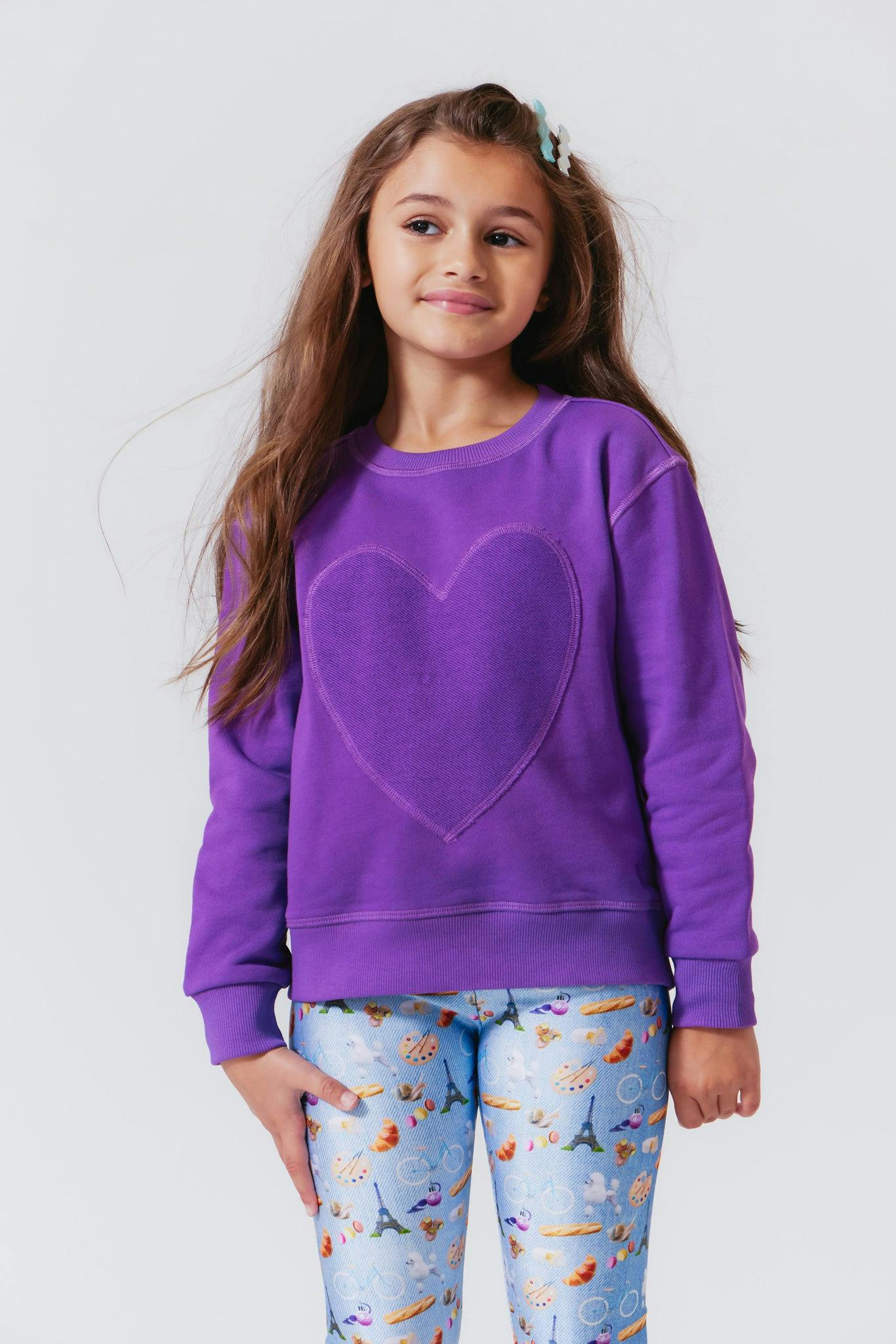 Girls Raw Hem Crew Neck Long Sleeve Crop Sweatshirts