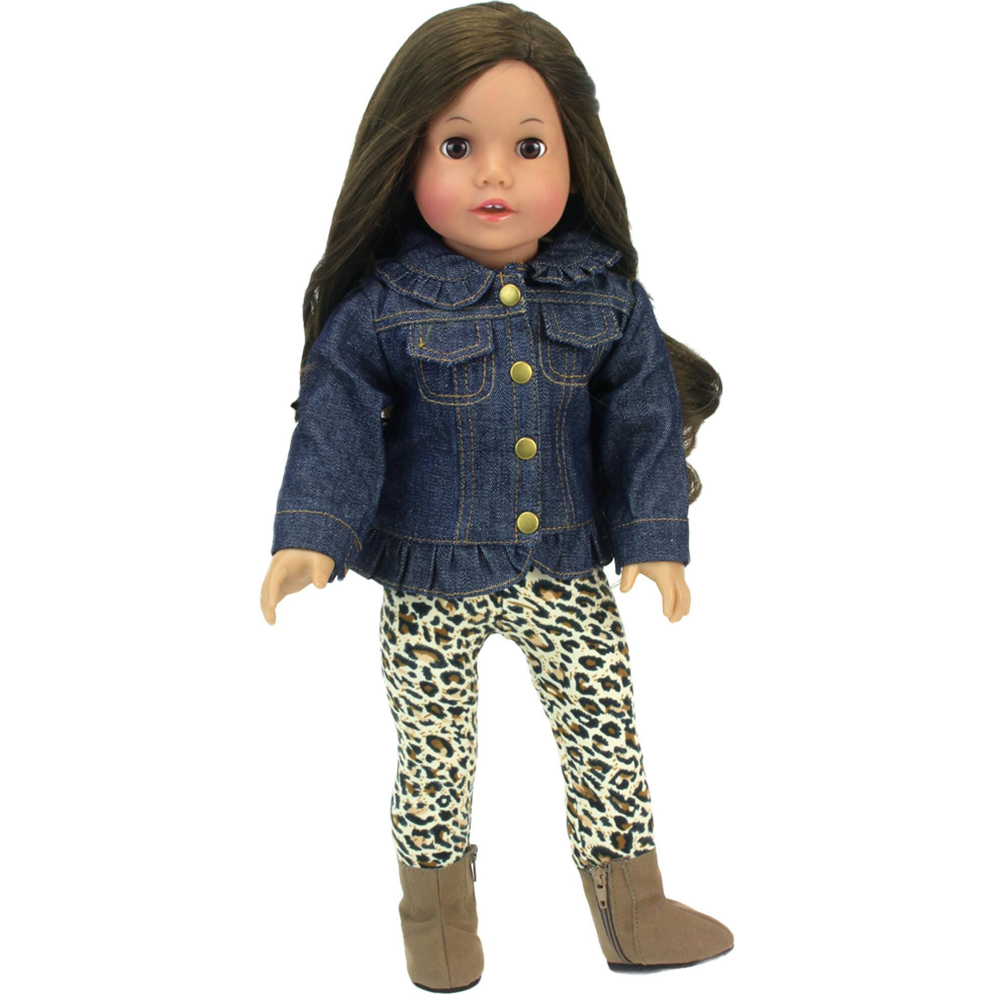 18'' Doll Ruffle Denim Jean Jacket