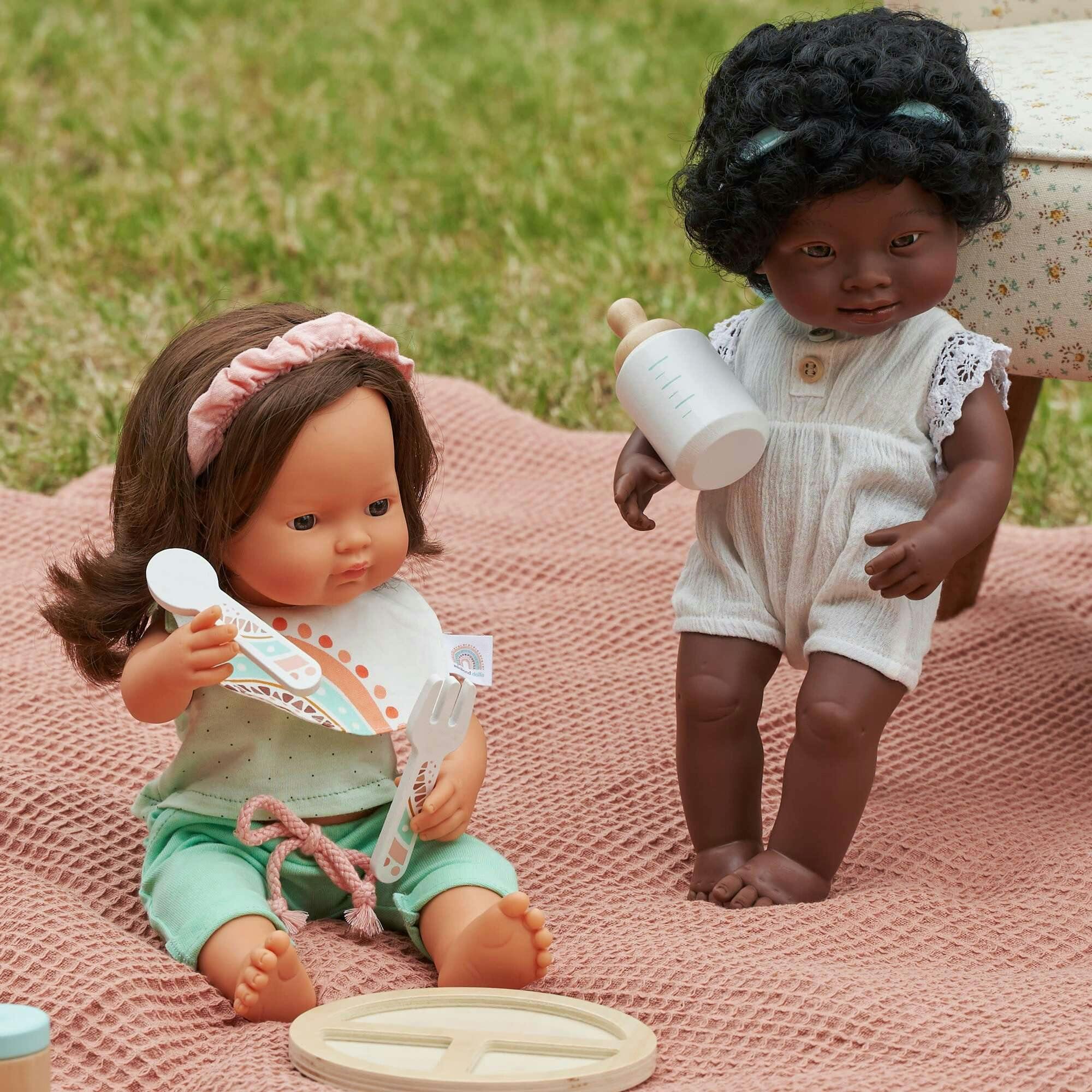 African Girl Baby Doll with Black Hair and Down Syndrome - 15
