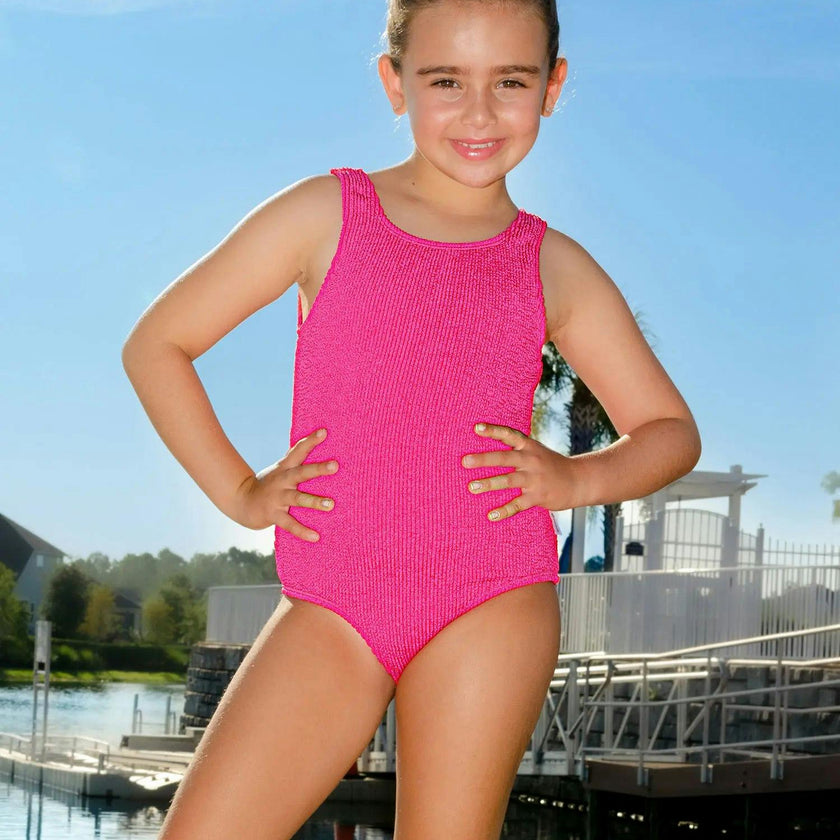 Ester Crinkle One Piece Swimsuit - Lipstick Pink