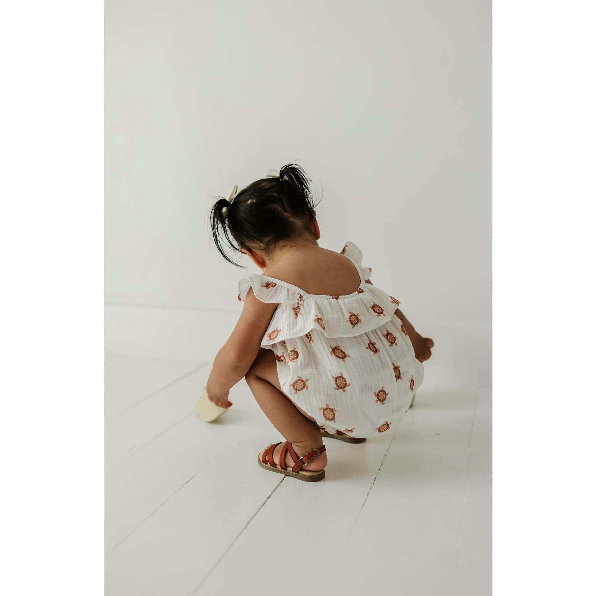 Gauze Bubble Romper Harbor Blue