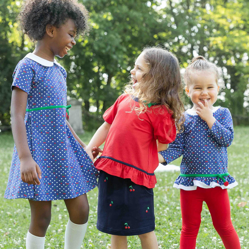 Polka Dot Cherry Knit Tunic Set