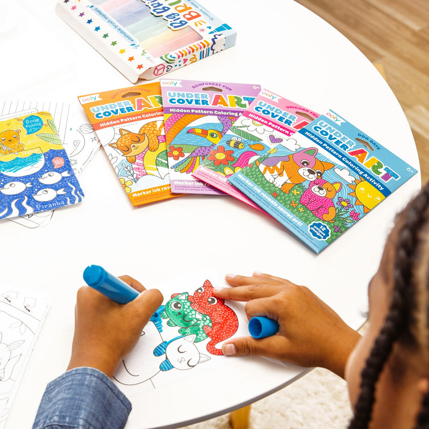 Undercover Art Hidden Pattern Coloring Activity Art Cards - Unicorn Friends - 12 Cards