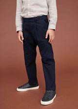 Dark Denim Medium-weight Chino Trousers