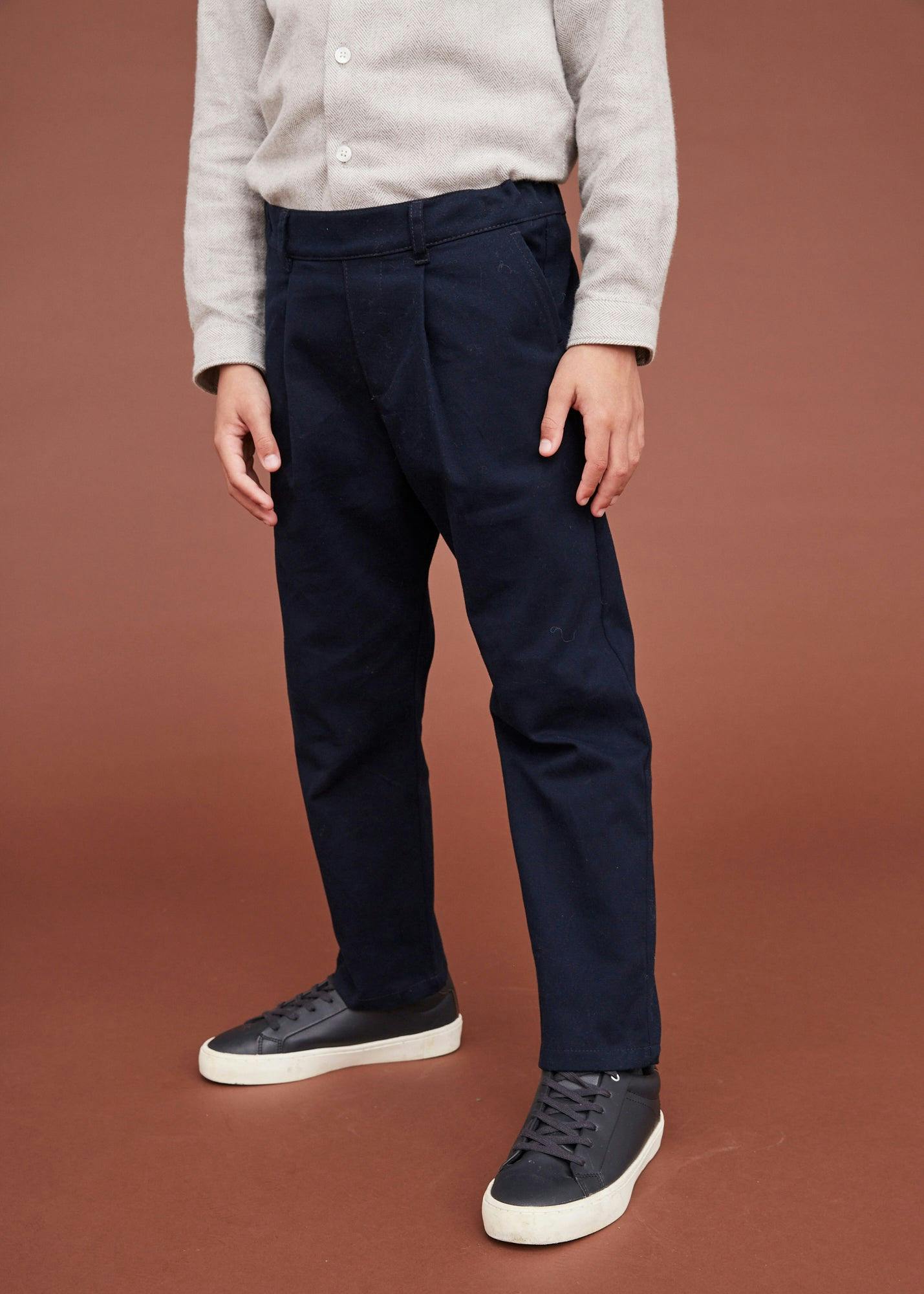 Dark Denim Medium-weight Chino Trousers