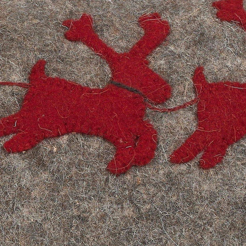 Hand Felted Wool Christmas Pillow Cover, Sleigh Village‚ 12"x24"Arcadia Home