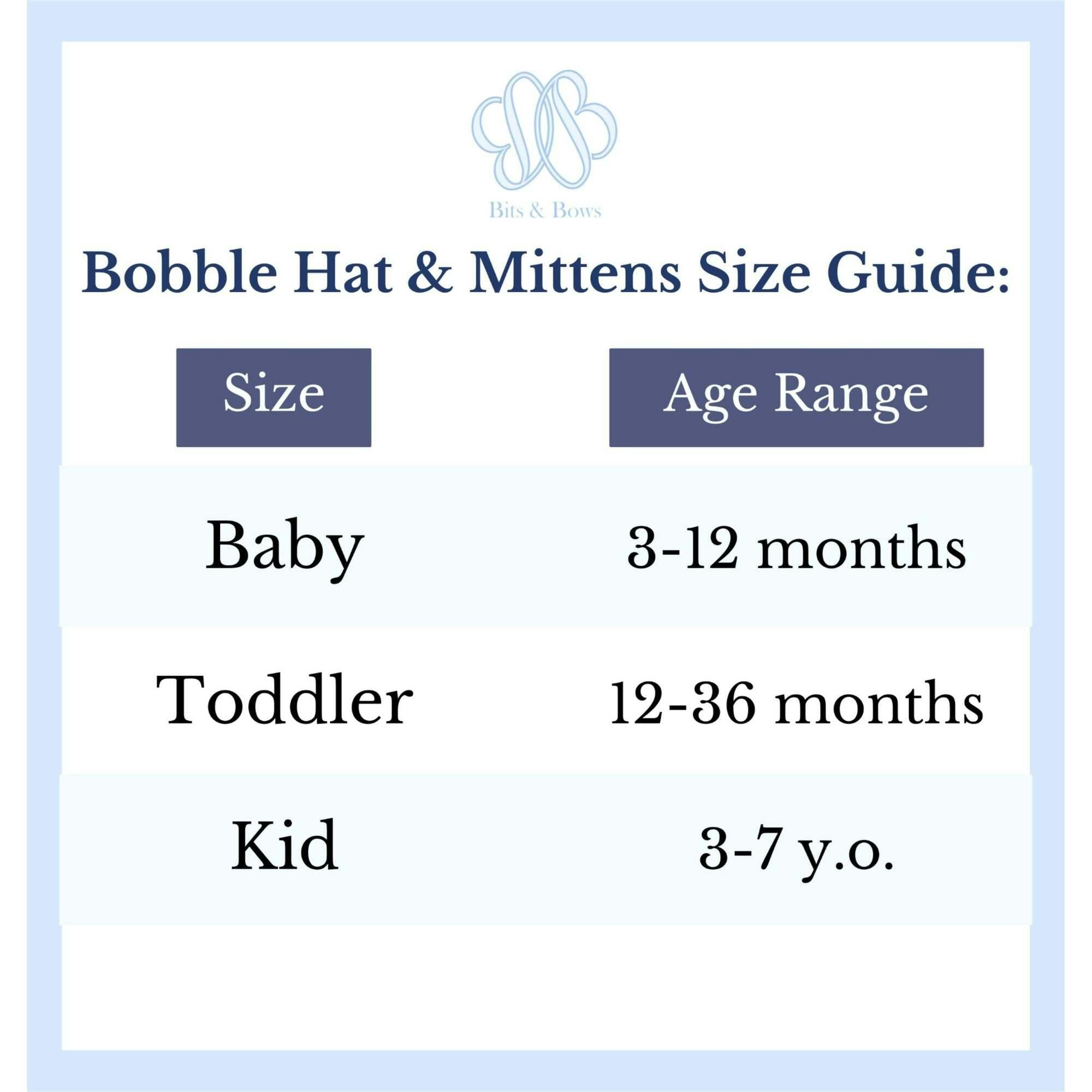 Hearts Bobble Hat/Mittens Bundle