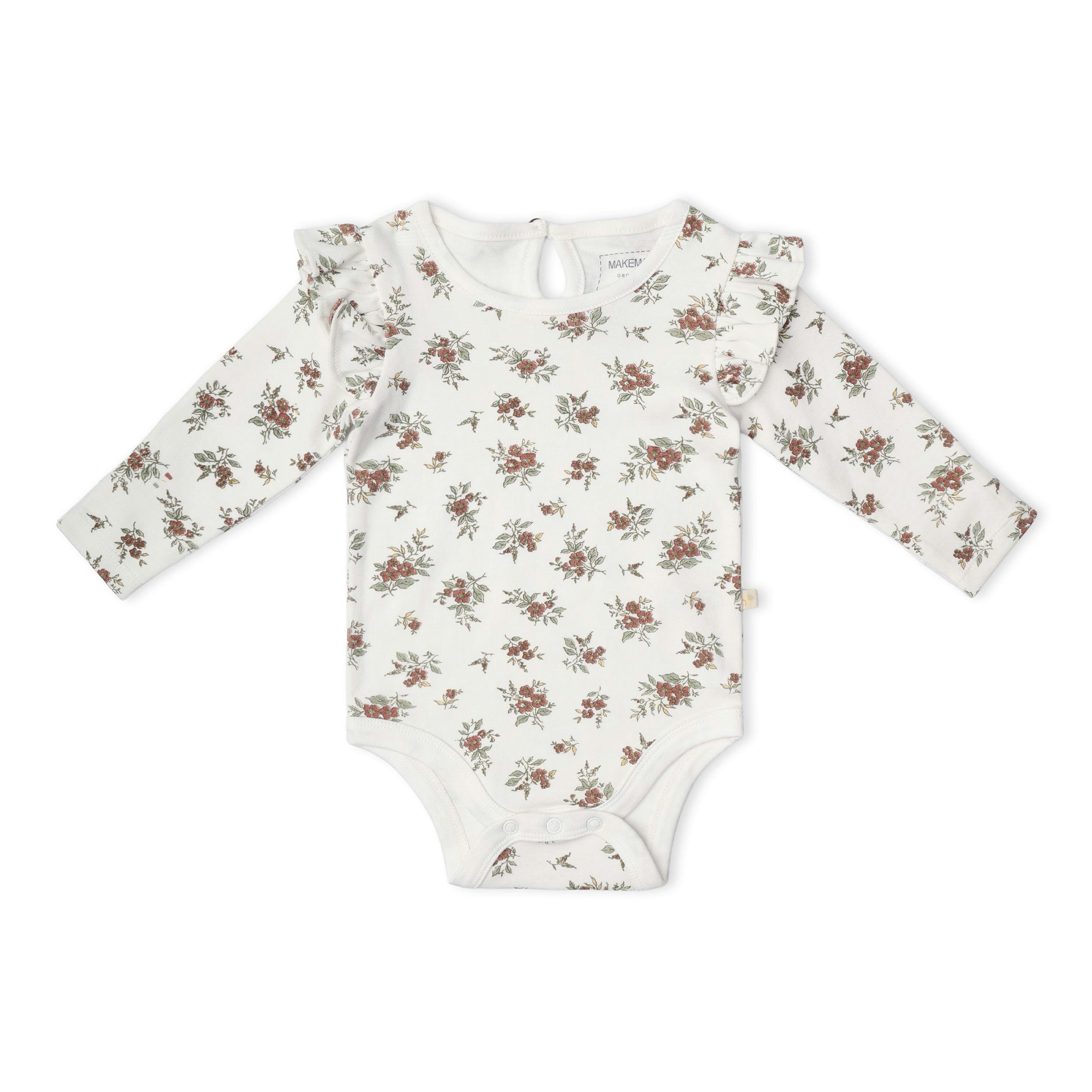 Organic Ruffle Bodysuit & Pants Set - Winter Berry