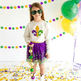 Mardi Gras Bow Clip Set